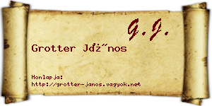 Grotter János névjegykártya