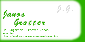 janos grotter business card